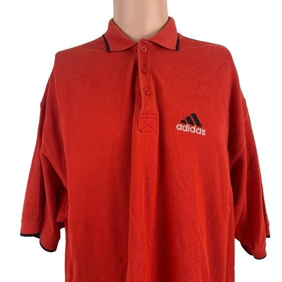 adidas Other - Vintage 90s Adidas Polo Shirt Mens Size XL Red Embroidered